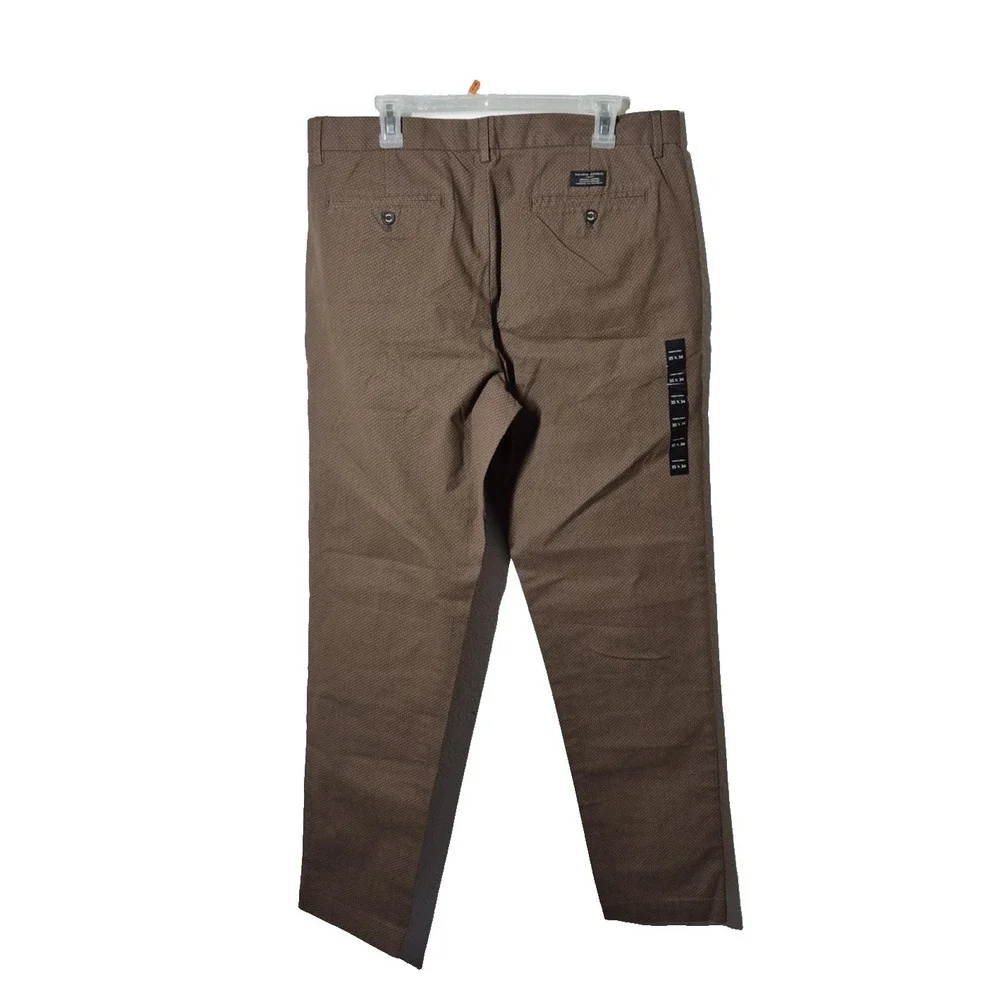 Banana Republic Mason  Chino Print Pants Mens 35x34  Brown Straight Leg‎ NEW